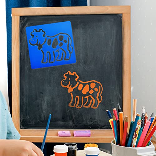 Yetoome 24 Pieces Stencils For Kids 5.9 X 5.5 Inches Drawing Stencils Chalk Stencils Large Washable Animal Themed Primary Shape Template For Kids Toddlers Preschooler (Animal Style) #TOP5