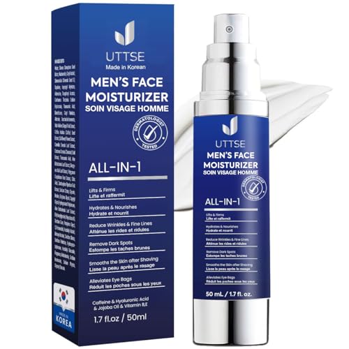 6-in-1 Mens Face Moisturizer: Face Cream for Men - Reduce the Look of Eye Bags, Dark Circles, and Puffiness - Skin Care for Men - 1.7 fl oz