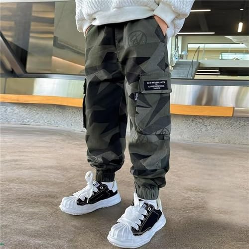 Boys Camo Cargo Pants with Pockets Kids Toddler Elastic Waist Casual Joggers Hiking Trousers Fall Outfit2