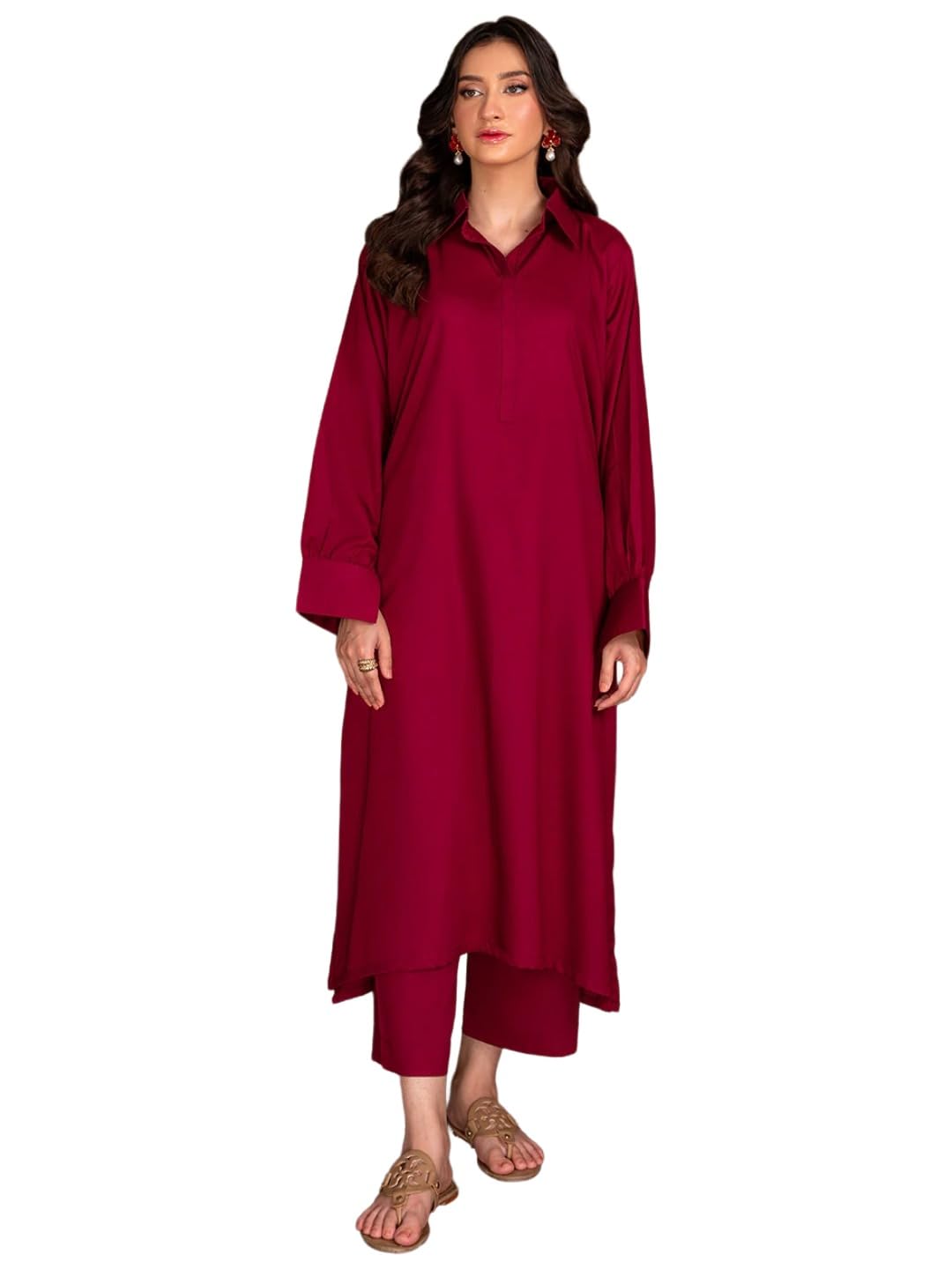 Kurta Set for Women Erode Rayon Solid | Kurti Set for Woman | Kurta Pant 2 Piece Outfit | Collar Neck Full Sleeve Regular Fit Ethnic Dress Stylish Kurta Sets for Women Clothing-image-48