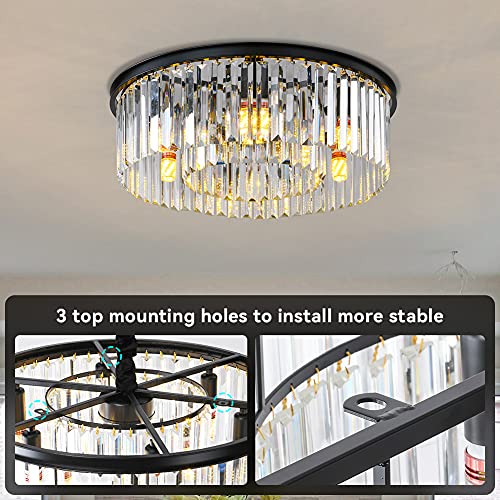 Oufuamy Modern Crystal Chandelier Lighting K12 Round Chandelier Hanging Pendant Ceiling Light Fixture For Bedroom, Dinning Room, Living Room, Kitchen #TOP4