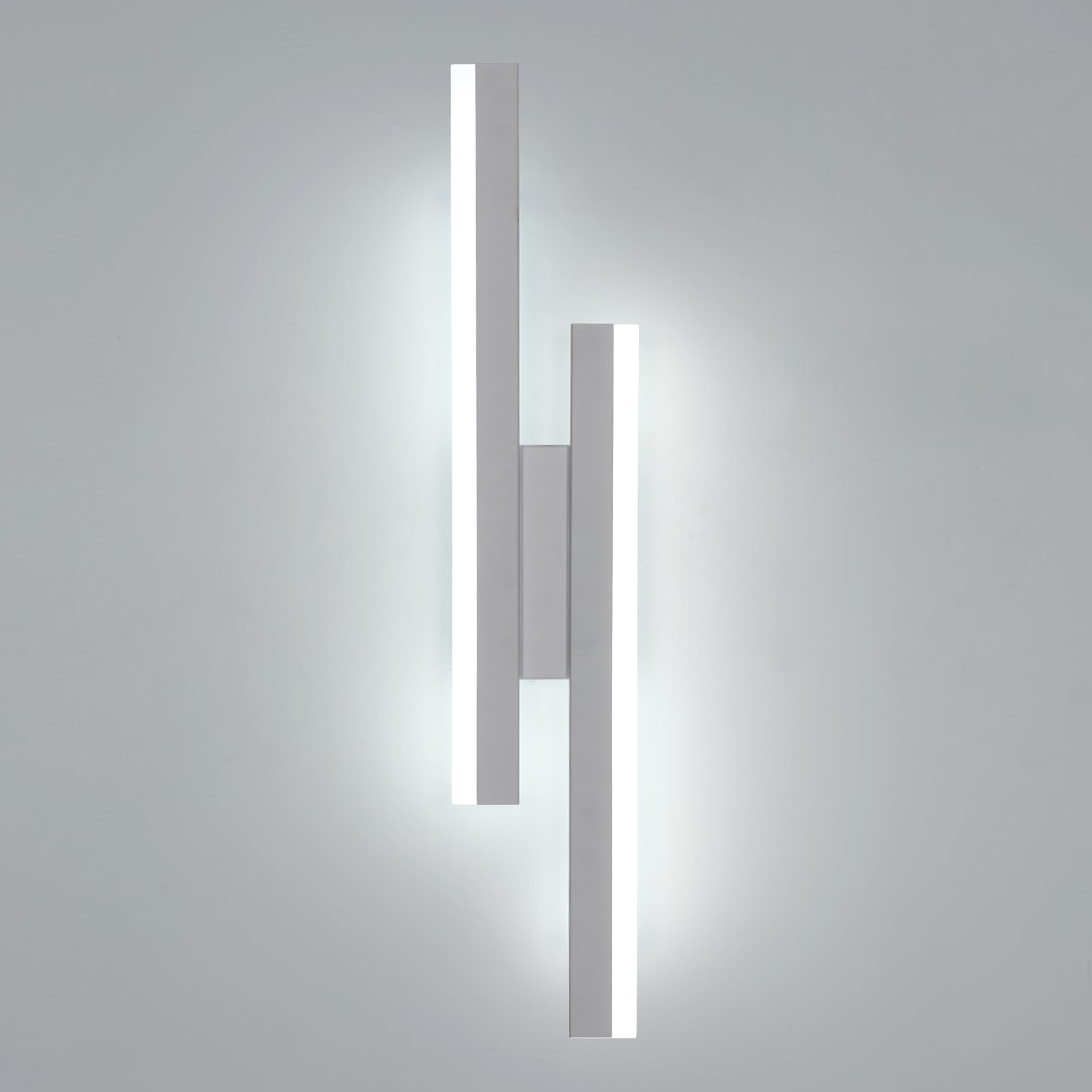Applique Murale LED 16W 58cm - Luminaire Moderne IP44 Étanche Blanc Froid 6500K Noir Pour Salle De Bain