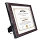 GraduatePro Bilderrahmen A4 Rahmen Urkunde für Zertifikate Diplom Wand Hängend Passepartout Vintage University Certificate Frame Braun