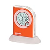 Casio Pq75-4df Multi Function Digital Thermometer Table Top Alarm Clock, Orange (PQ75-4)