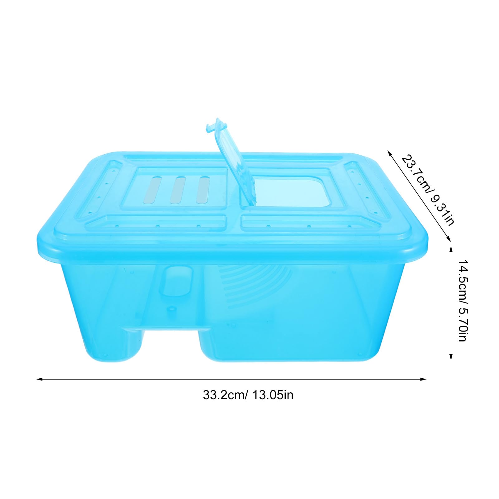 Turtle Tank Kit con Coperchio e Basking Platform per Rettili | Abs, Base Ampia con Zona Asciutta Separata, Lid Apribile e Cover Sigillata, 13.07x9.33x5.71in