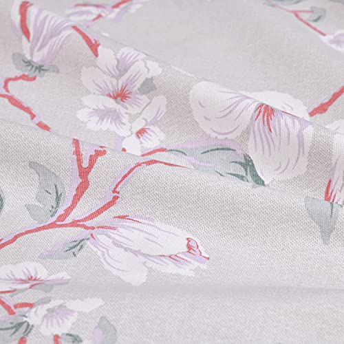 Image of LINENWALAS Cotton Back Tab /Apron Semi Sheer Curtains Semi Sheer Curtains For Door Set Of 2, Linen Textured Doors For Home Decor, Hangs Elegantly With Back Loops (4.5Ft X 7.5 Ft, Vintage Floral)