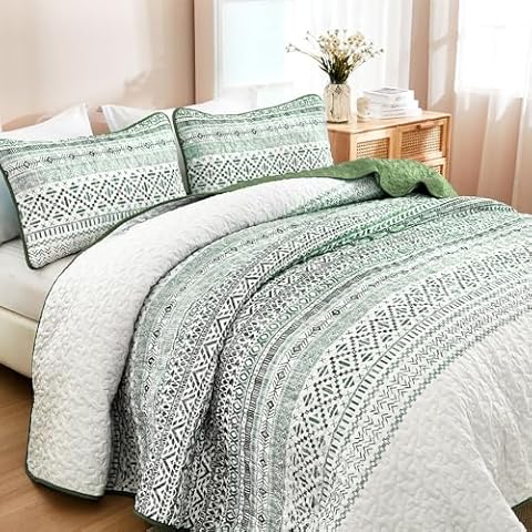 Menghomeus Boho Quilt Set King Size Cover