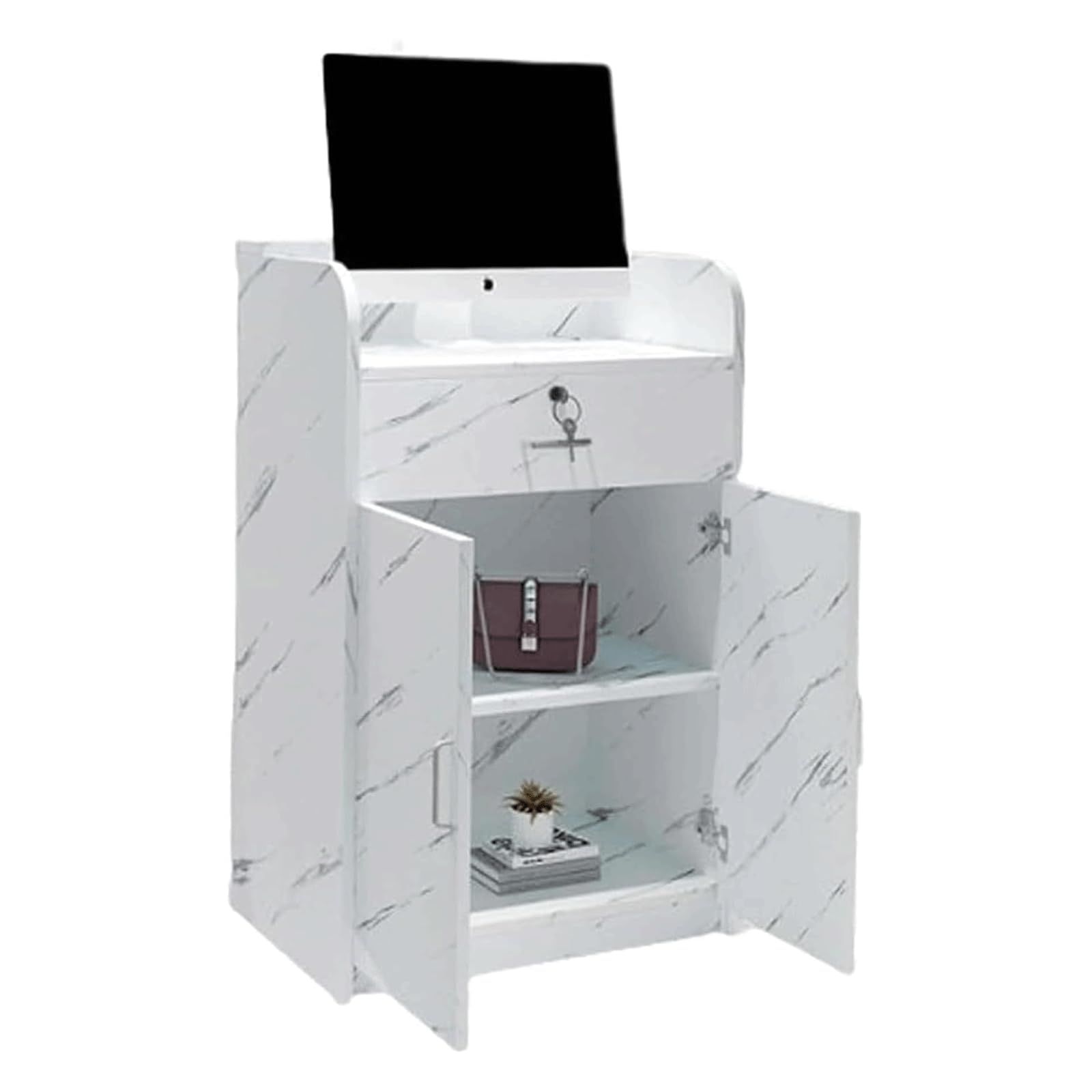 MUYRJLZX Podium Stand Small Simple Podium Lightweight Wooden Lecterns Portable and Easy to Assemble Podium Stand Teacher Conference Laptop Pulpits Stability