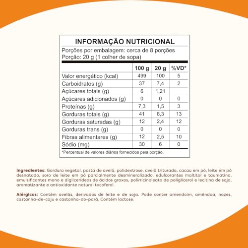 Creme de Avela Crocante Zero - 150 Gramas