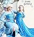 Esvaiy Girls Princess Elsa Dress Costume - Luxury Sequin Halloween Birthday Party Dress Up Kids 3t 4t 5t 6t 7t 8t (5-6 Years, Blue)