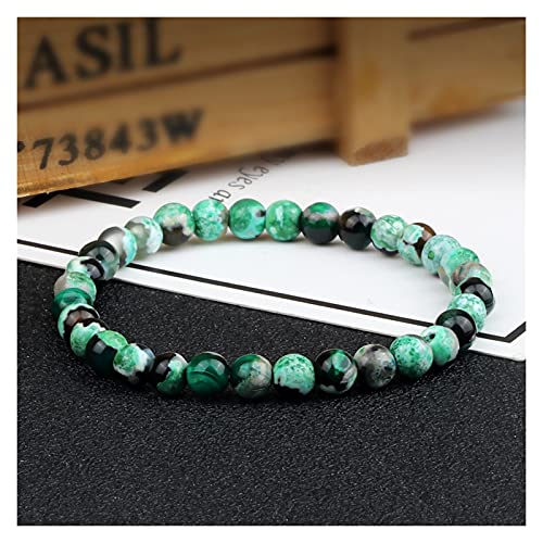 Bijou en agate et quartz véritable avec bracelet extensible en pierres de 6mm