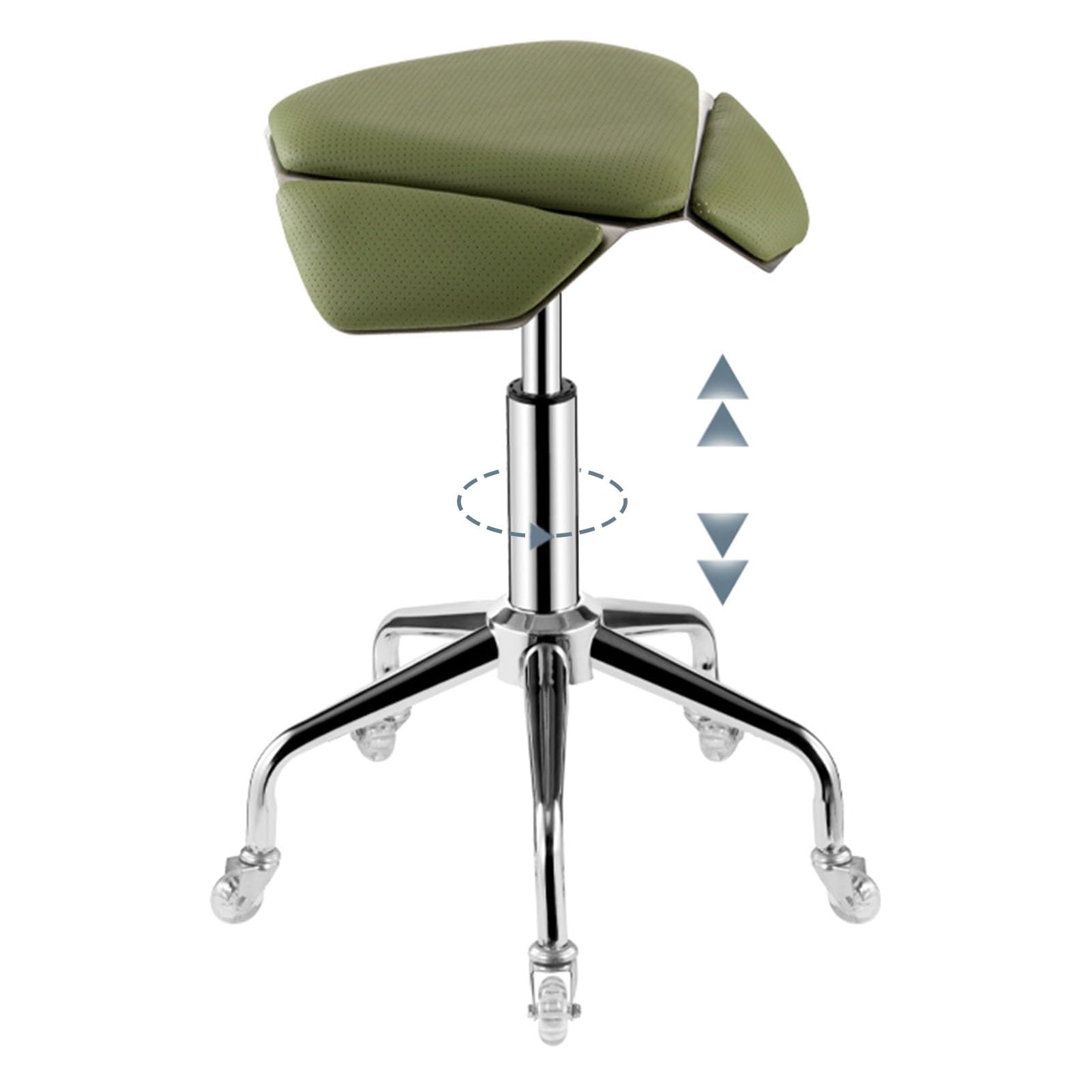 Chaise hydraulique d'esthéticienne verte pour soulager le dos