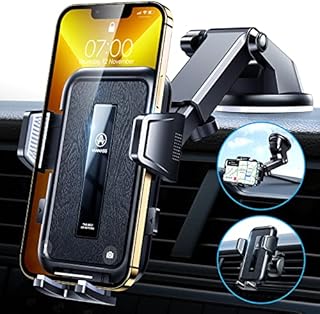 VANMASS Car Phone Holder, High-end Max Upgrade [Large Phone & Thick Case Friendly] Super Suction Mobile Automobile Cradle Van Dashboard Windscreen Vent Mount for iPhone Pro Max 14 13 12 Samsung, Black