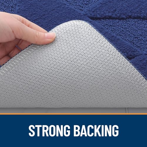 Image of OLANLY Door Mats Indoor, Non-Slip, Absorbent, Dirt Resist, Entrance Washable Mat, Low-Profile Inside Entry Doormat for Entryway (59x20 inches, Navy)
