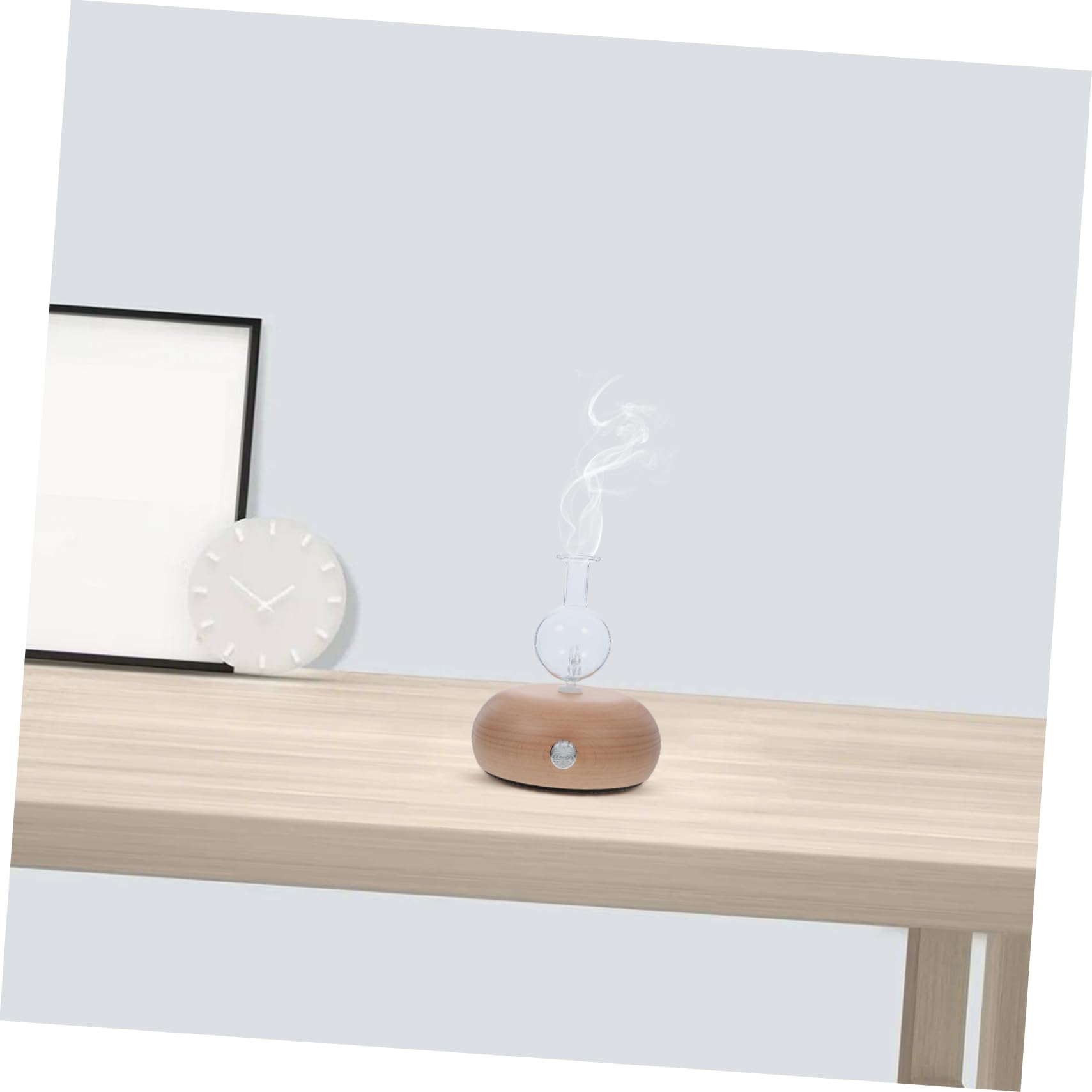 Mikinona Difusor de Aceite de Madera y Vidrio para Aceites Esenciales con Ajuste de Niebla Hogar y Oficina, Diseño Romántico Consumo de Energía Estilo Aleatorio