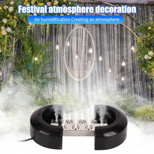 MOGOULUA Nebelmacher 8 Kopf Ultraschall Nebelgerät 6L/H mit 350W Wasserdichtem Netzteil Schweres Nebelgerät Innenhof Nebel Luftbefeuchter Teich Nebelgerät für Gartenbau Gewächshauslandschaft