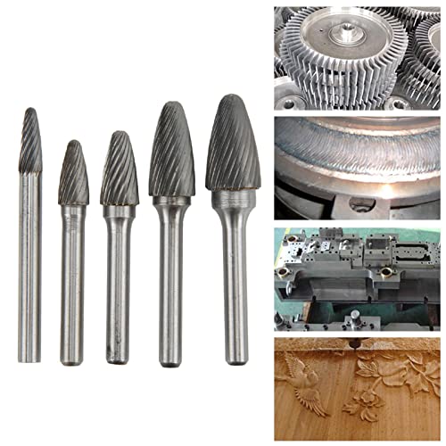 Set de 5 fresas rotativas de carburo con vástago 6 mm miniatura 4