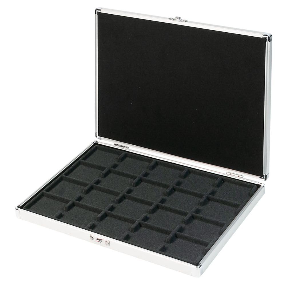 LINDNER Das Original Estuche de Aluminio para 20 marquitos para Monedas o cápsulas CARRÉE/Octo - Edición Especial