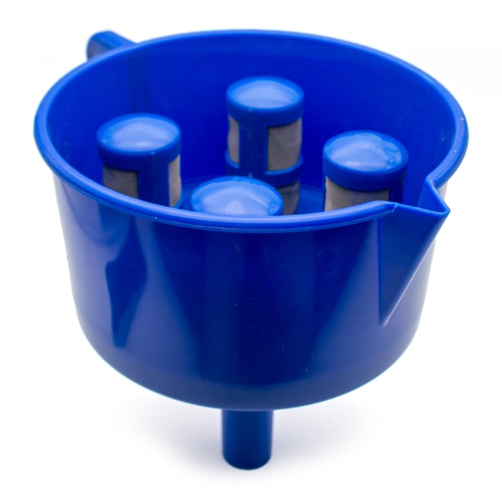 Entonnoir de Filtre à Carburant, Entonnoir de Séparation Huile Eau, 4 Filtres, Filtre D'entonnoir de Cryptage en Nylon Pour Essence Diesel, Filtre à Carburant Pour Huileur,Bleu