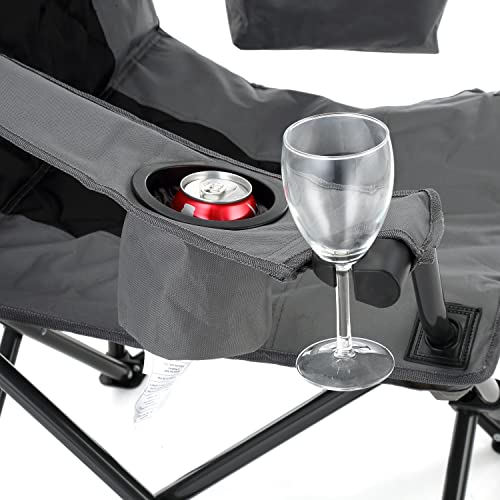 ARROWHEAD OUTDOOR Portable Deluxe Folding Camp Quad Chair w/Headrest, Glass & Cup Holders, Armest 6-can Cooler, Heavy Duty Carry Bag, 550 lbs Weight Capacity の商品画像 8