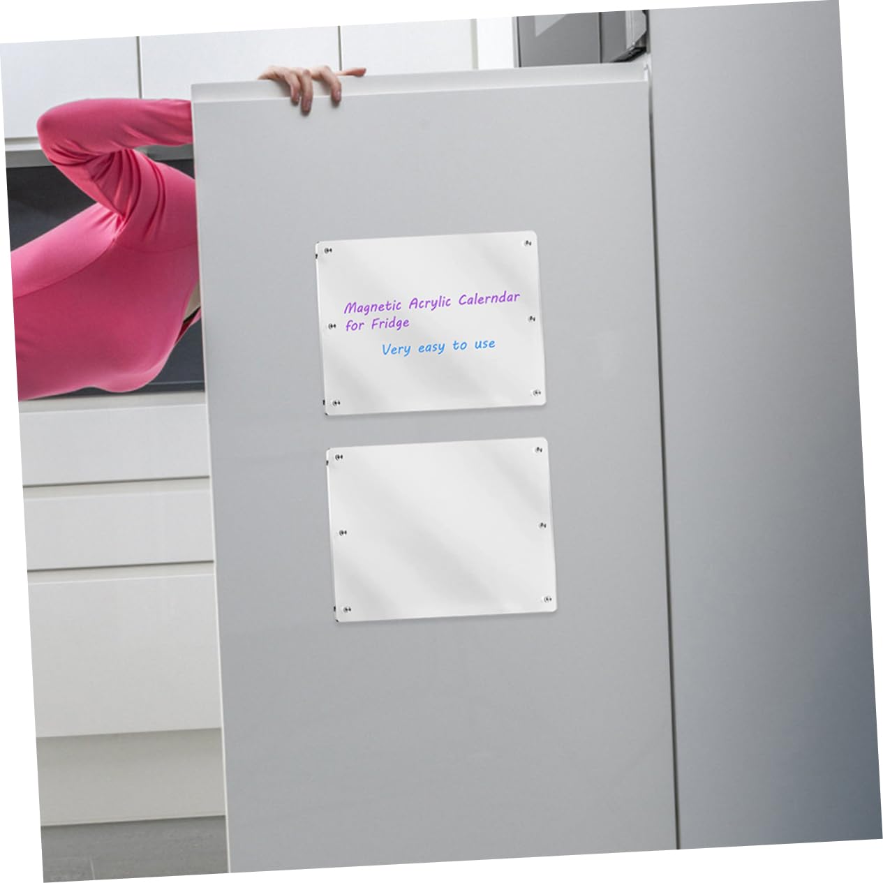 Magnetische Kühlschrank Schreibtafel aus Acryl 2 Stück, Abwischbar