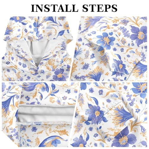 KLL Paisley Watercolor Floral Pattern Tile Flowers Unisex Girls Boys Sweatshirt Crewneck Hoodies with Kangaroo Pocket3