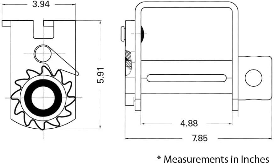 Miniatura 2 de Mytee Products Paquete de 4 cabrestantes deslizantes dobles en L para pista doble L  5500 libras WLL chapado en zinc deslizante de perfil estándar