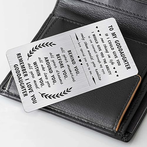 Alotozo Goddaughter Christmas Wallet Card - To My Goddaughter Gifts - God Daughter Cards from Godparents4