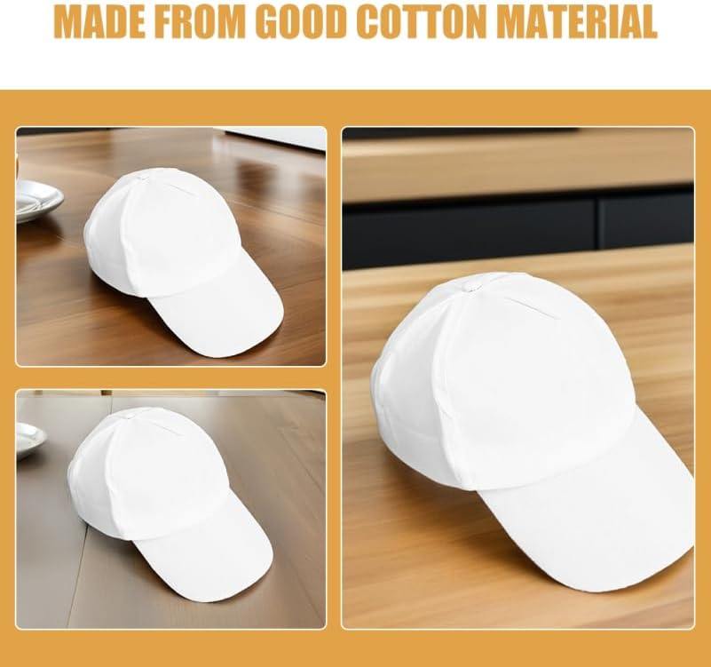 STOBOK DIY Kids Baseball Cap Adjustable Blank Cotton Hat for Painting Creative Art Projects Boys Summer Sun Protection Breathable - Image 5