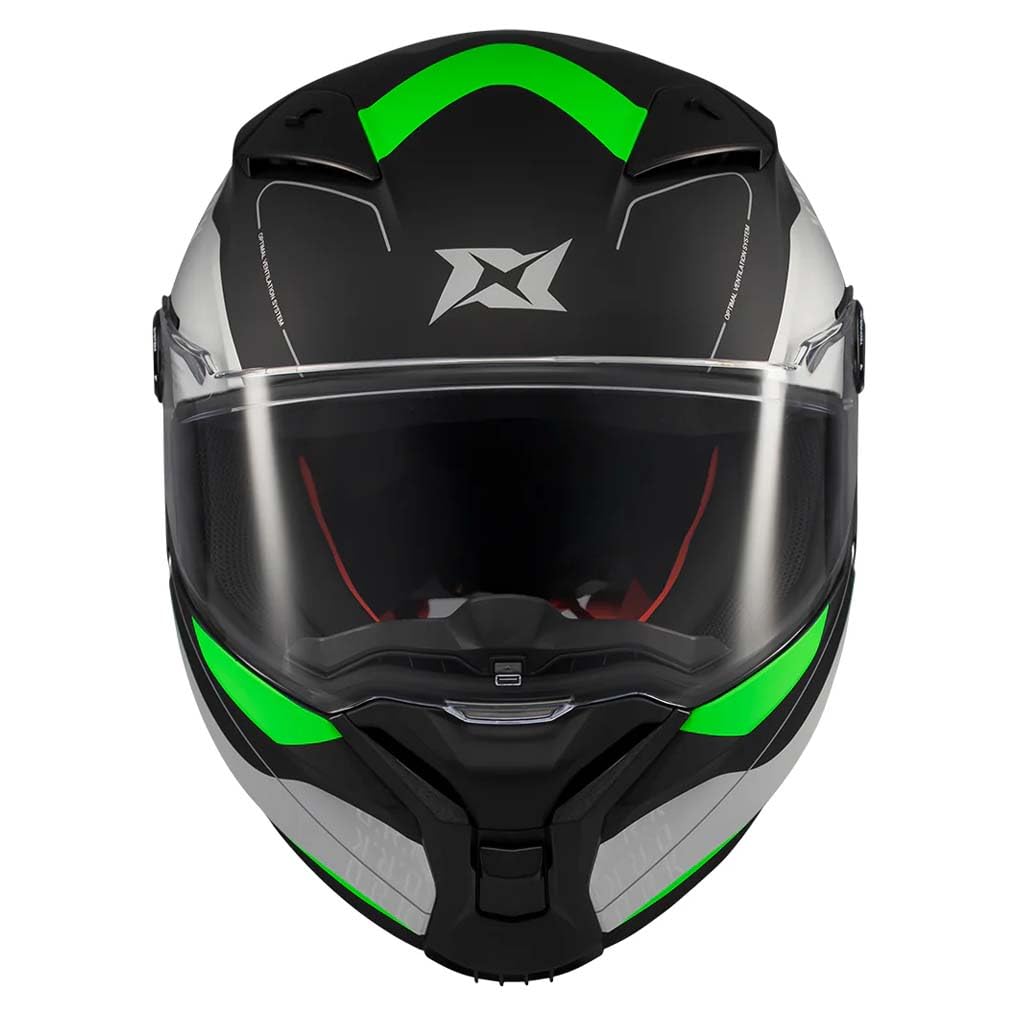 Casco AXXIS Fenix ORK Verde Mate - Casco de Moto Integral Unisex Hombre y Mujer - Homologado ECE 22.06