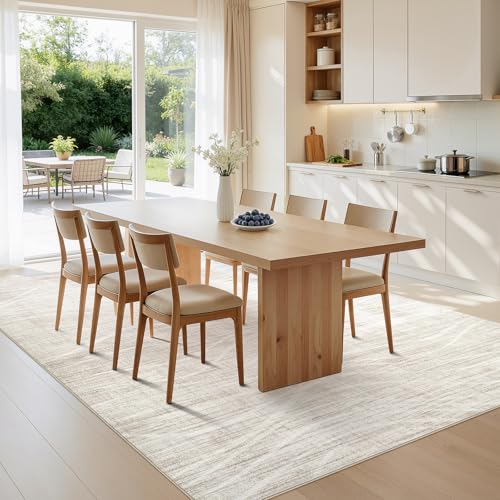 WITSHOCK Tapete 9x12 pies Beige diseño ondas modernas miniatura 3