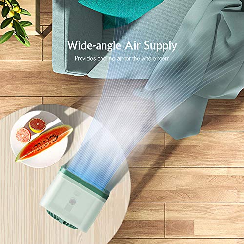 Cucudy Mini Ar Condicionado Portátil, 3 Velocidade, Ajustável, Silencioso e Recarregável (Verde)