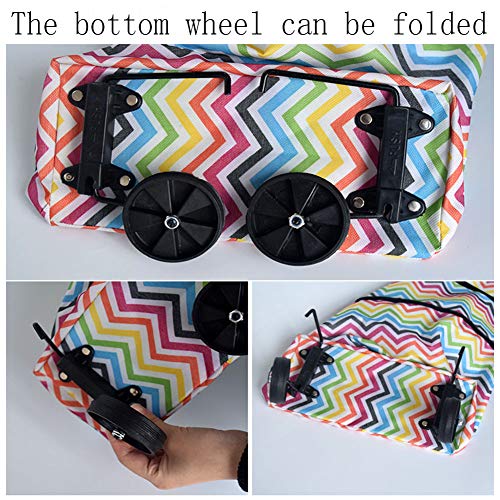 L&J DLYZM Einkaufstrolley Klappbar,Einkaufstasche Faltbar mit Rollen Abnehmbaren Rädern Spritzschutzvorrichtungen… – Bild 7