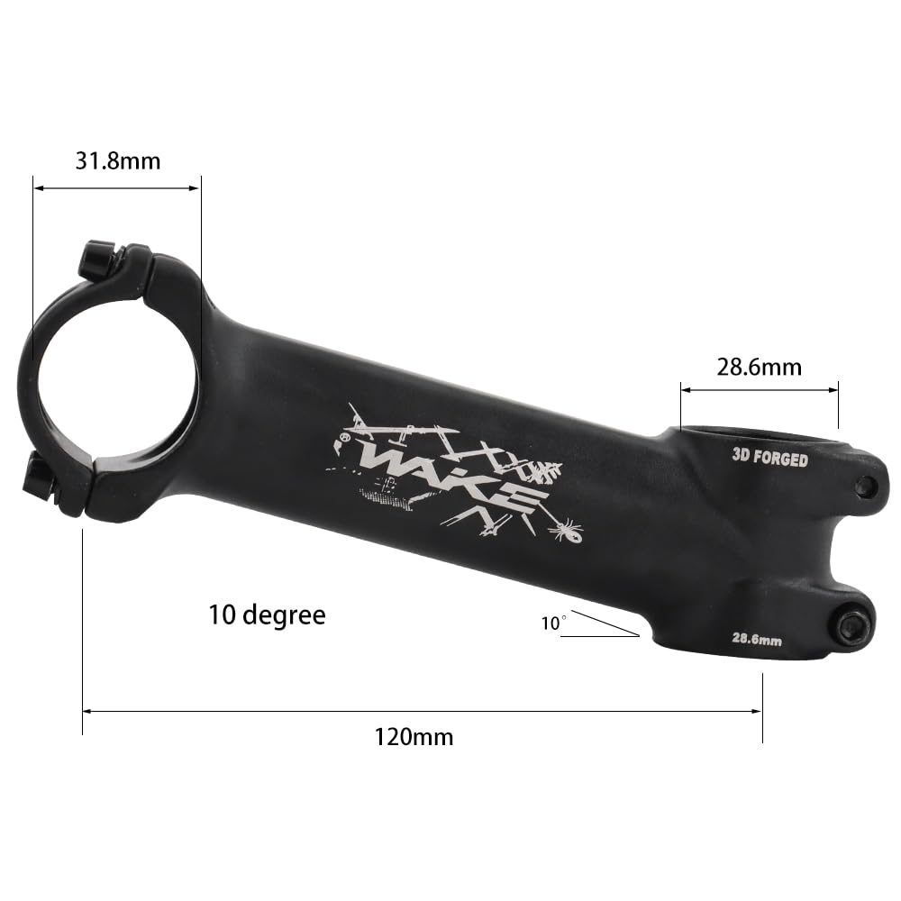CYSKY 10 Gradi Attacco Manubrio 31,8 60/70/80/90/100/110/120/130mm Attacco MTB Attacco Manubrio Mountain Bike per Bicicletta, Bici da Strada, MTB, BMX, Ciclismo