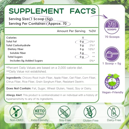 Nature Target NT-SSXWF-350G Daily Fiber Supplement - Soluble Prebiotic Fiber Powder For Gut Health, Whole Food High Fiber thumb #1
