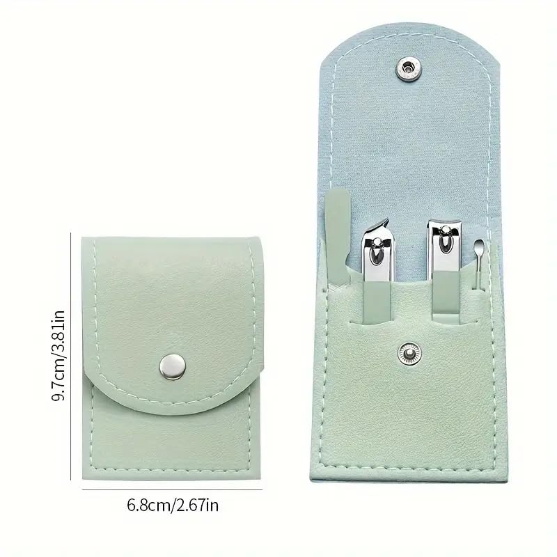 4pcs Stainless Steel Nail Clipper Set - Professional Manicure Pedicure Tools with Cuticle Pusher and Ear Spoon Portable — view 2