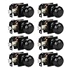 KNOBWELL 8 Pack Passage Door Knob for Closet Hallway Door Knobs Interior Matte Black Square Rosette Door Knob, Contemporary Non-Locking Interior Ball Door Knob, Round Black Farmhouse Door Knob