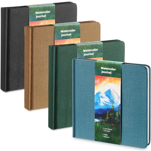Mooliwe 4 Pcs Watercolor Paper Sketchbook 5.5