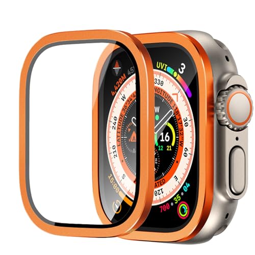 BUITFOU Apple Watch Ultra 保護フィルム アルミニウム保護バンパー+9H強化ガラス Series Ultra 3/ Ultra 2/Ultra 49mm 対応 高透過率液晶保護 キズ防止 防塵 ピクセルウォッチ 保護フィルム 衝撃吸