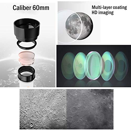 Telescopio astronómico 60MM refractor con trípode ajustable miniatura 3