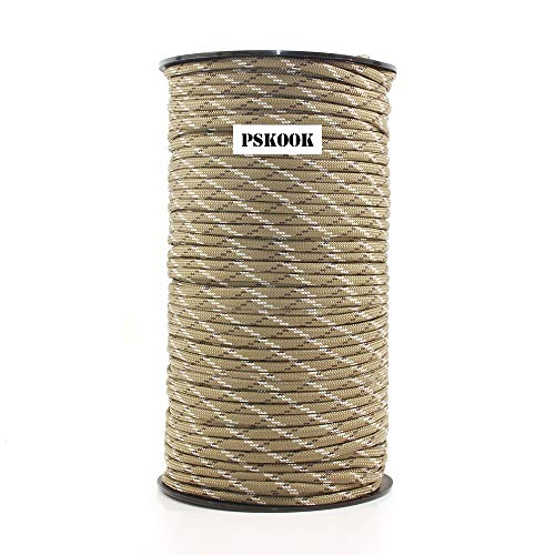 PSKOOK 100m Paracord Lanyard Parachute Cord Acampar al Aire Libre ?Desert Camo?