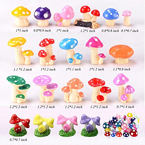 JKberelli 35 Pcs Miniature Resin Mushroom,Cute Mushrooms Fairy Garden Moss Landscape Ornaments for Outdoor Decoration,Home Décor,Cake Decoration,DIY Crafts - Image 2