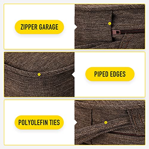 Sunrox Gel Memory Foam Chair Cushions, Fadeshield Water-, Stain-Resistant Durable Reversible Seat Cushion Pads With Ties For Indoor/Outdoor Kitchen Dining Office 17"X16" Set Of 2, Heather Chestnut #TOP5