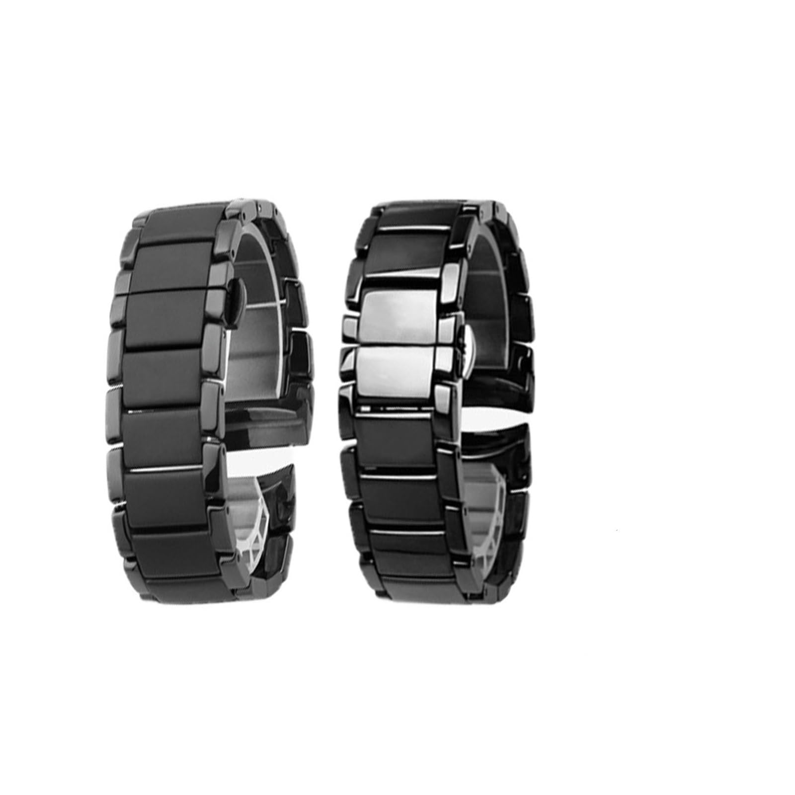 HMFANG Cinturino in Acciaio Inossidabile Ceramico 22mm 24mm Compatibile con Orologio Armani Modello AR1452 AR1451 Cinturino Cinturino Nero Opaco Accessori Cinturino