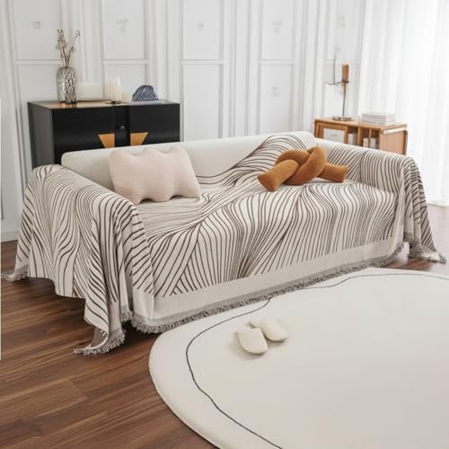 Image of The Furnishing Tree 3 Seater Reversible Chenille Sofa Cover, Double-Sided Luxury Throw, Anti-Slip Couch Cover, Soft & Comfortable Sofa Towel for All Seasons, Graphite Grey