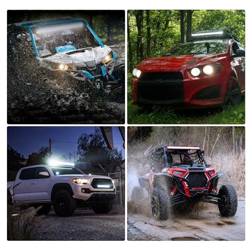 Image of Nilight LED Light Bar 50 Inch Triple Row Spot Flood Combo Lights Red Shell with Wiring Harness Kit for Fog Driving Work Lighting on Off-Road Truck SUV ATV UTV