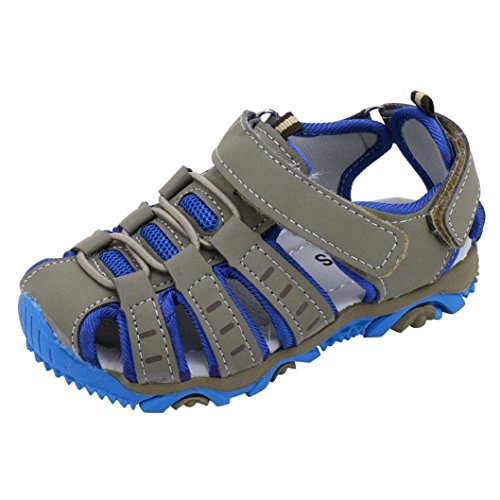 Fashion Infant Kids Shoes Boy Girl Closed Toe Summer Beach Sandals Shoes Sneakers (Gray, 1.5-2 Years)