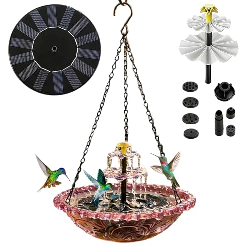 Fuente solar para aves: cascada decorativa para llenar de vida y colibríes tu jardín 7