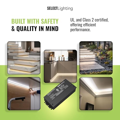 Image of SELECT Lighting 60W 24V Dimmable LED Driver, 4-in-1 ELV /MLV /TRIAC /0-10V, UL Listed Class 2 Power Supply, IP65 Waterproof Transformer for LED Strip Lights & Tape Lights