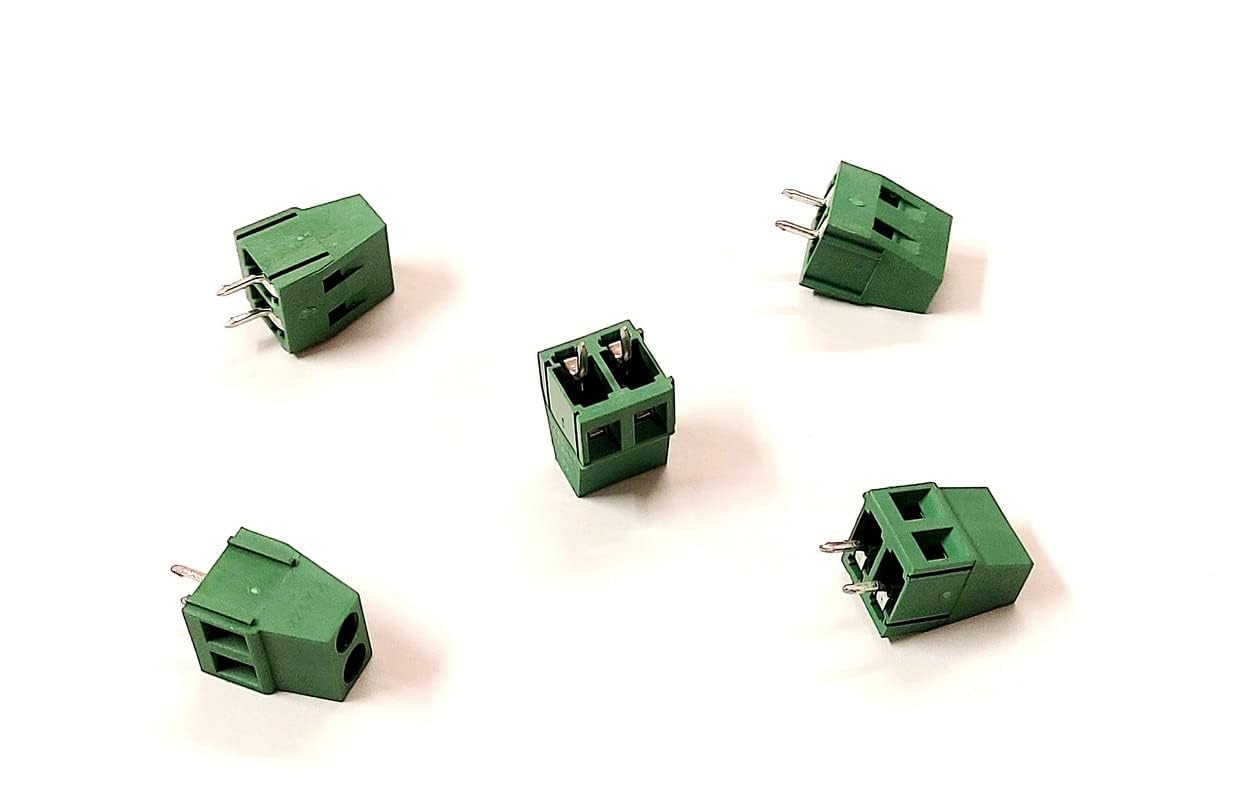 5PCS 2 Pin YX128 Green PCB Mount Screw Terminal Block Connector 5mm Pitch, AC 300V, 10A, 14-22 AWG-image-36